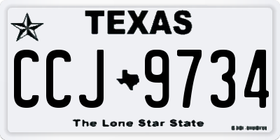 TX license plate CCJ9734