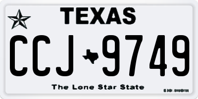 TX license plate CCJ9749