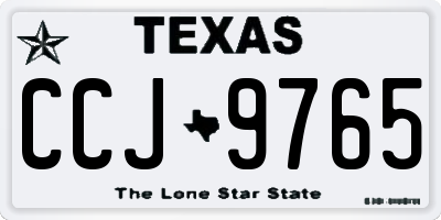 TX license plate CCJ9765