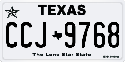 TX license plate CCJ9768