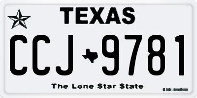 TX license plate CCJ9781