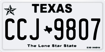 TX license plate CCJ9807