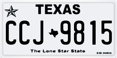 TX license plate CCJ9815