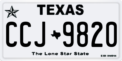 TX license plate CCJ9820