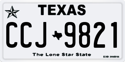 TX license plate CCJ9821