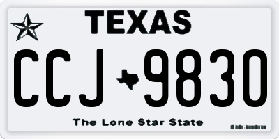 TX license plate CCJ9830