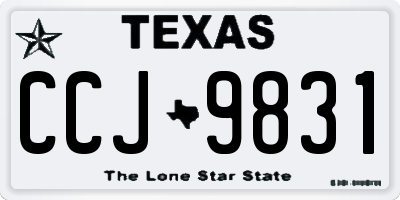 TX license plate CCJ9831