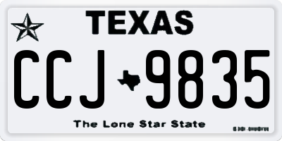 TX license plate CCJ9835