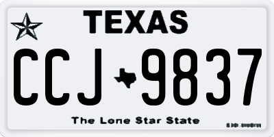 TX license plate CCJ9837