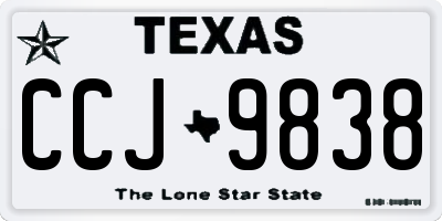 TX license plate CCJ9838