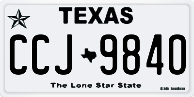 TX license plate CCJ9840
