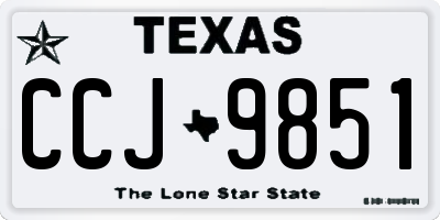 TX license plate CCJ9851