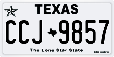 TX license plate CCJ9857