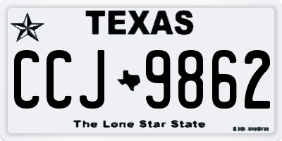 TX license plate CCJ9862