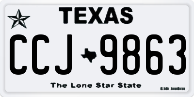 TX license plate CCJ9863