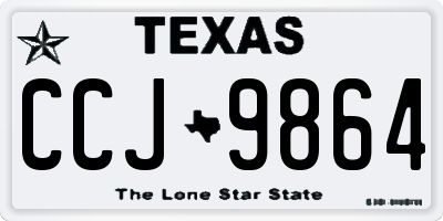 TX license plate CCJ9864