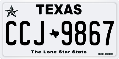 TX license plate CCJ9867