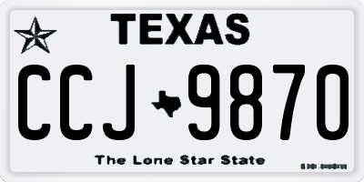 TX license plate CCJ9870