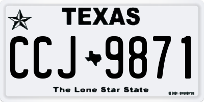 TX license plate CCJ9871