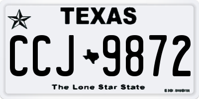 TX license plate CCJ9872