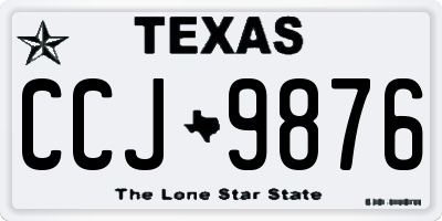 TX license plate CCJ9876