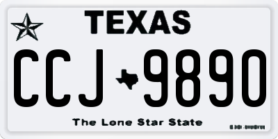 TX license plate CCJ9890