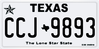 TX license plate CCJ9893