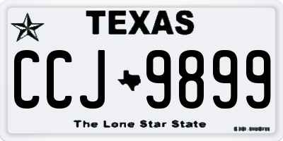 TX license plate CCJ9899