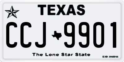 TX license plate CCJ9901