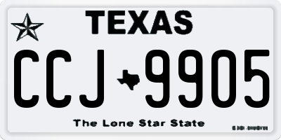 TX license plate CCJ9905