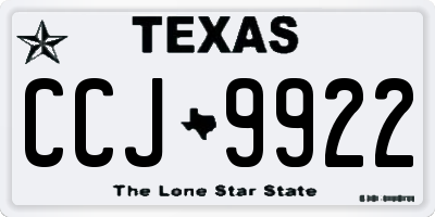 TX license plate CCJ9922