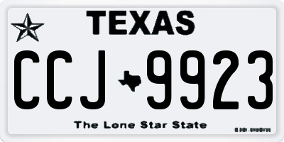 TX license plate CCJ9923