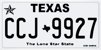 TX license plate CCJ9927