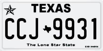 TX license plate CCJ9931