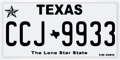TX license plate CCJ9933