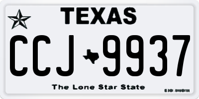 TX license plate CCJ9937