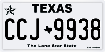 TX license plate CCJ9938