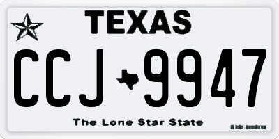 TX license plate CCJ9947