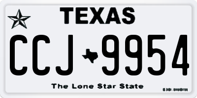 TX license plate CCJ9954