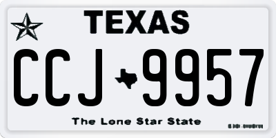 TX license plate CCJ9957