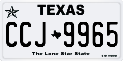 TX license plate CCJ9965