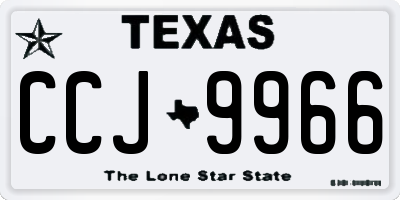 TX license plate CCJ9966