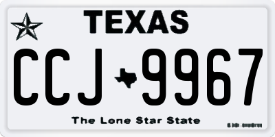 TX license plate CCJ9967