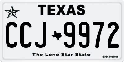 TX license plate CCJ9972