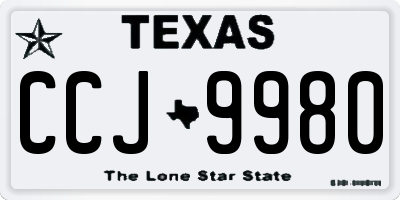 TX license plate CCJ9980