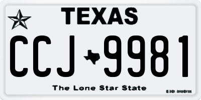 TX license plate CCJ9981
