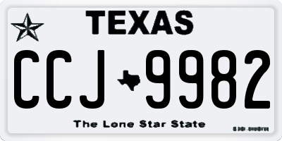 TX license plate CCJ9982