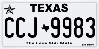 TX license plate CCJ9983