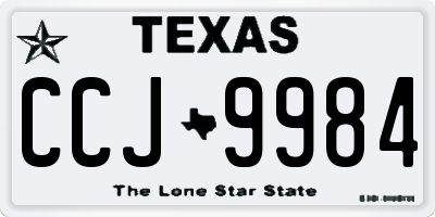 TX license plate CCJ9984