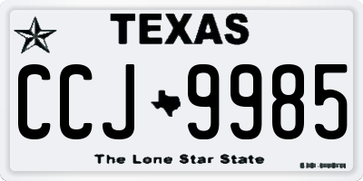 TX license plate CCJ9985